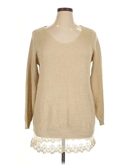 Pre-owned Olivia Sky Pullover Sweater In Tan