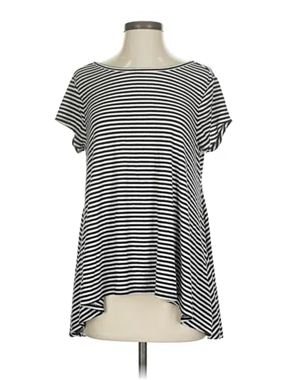 Pre-owned Olivia Sky Short Sleeve Top Black Boatneck Tops