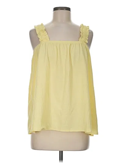 Pre-owned Olivia Sky Sleeveless Blouse In Yellow