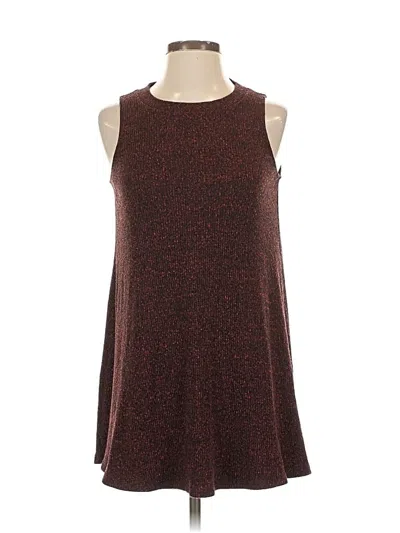 Pre-owned Olivia Sky Sleeveless Top Burgundy Halter Neckline Tops