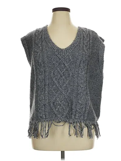 Pre-owned Olivia Sky Sweater Vest In Gray