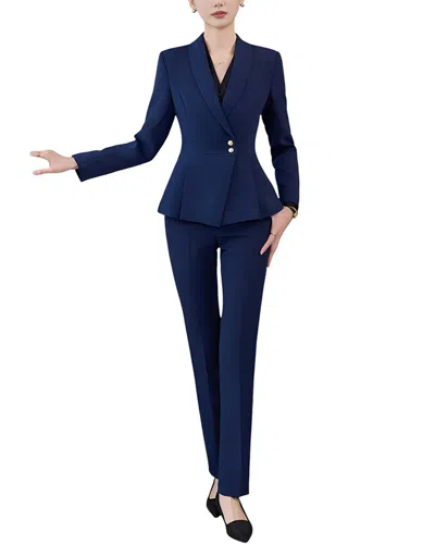 Olivia Taylor 2pc Blazer & Pant Set In Blue