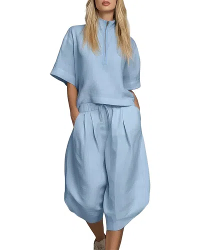 Olivia Taylor 2pc Blouse & Pant Set In Blue