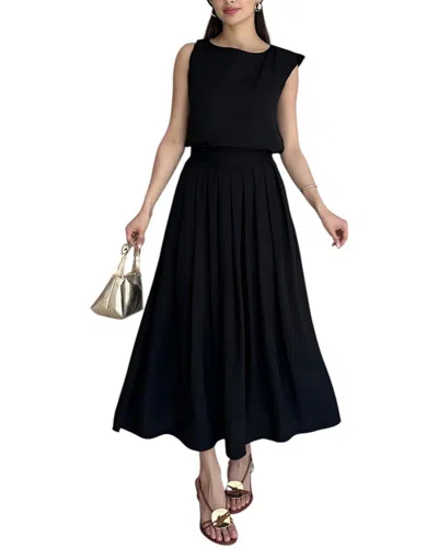 Olivia Taylor 2pc Blouse & Skirt Set In Black