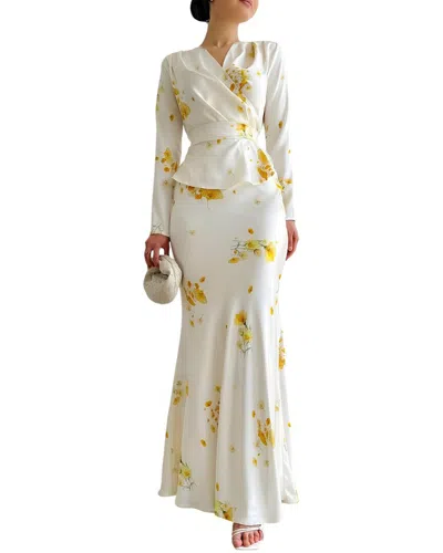 Olivia Taylor 2pc Blouse & Skirt Set In White