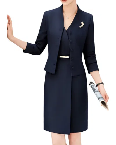 Olivia Taylor 2pc Jacket & Dress Set In Blue