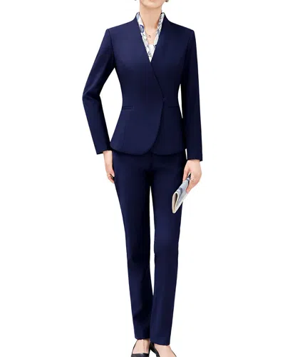 Olivia Taylor 2pc Jacket & Pant Set In Blue