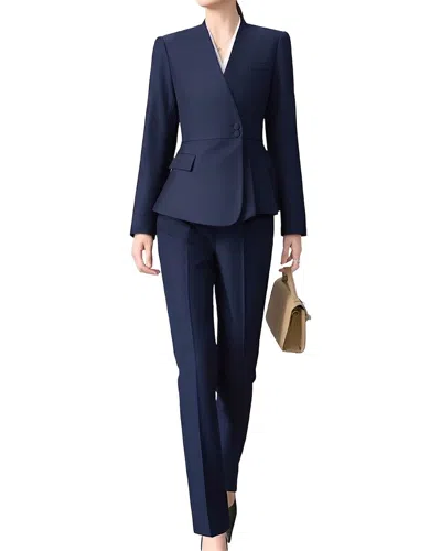 Olivia Taylor 2pc Jacket & Pant Set In Blue