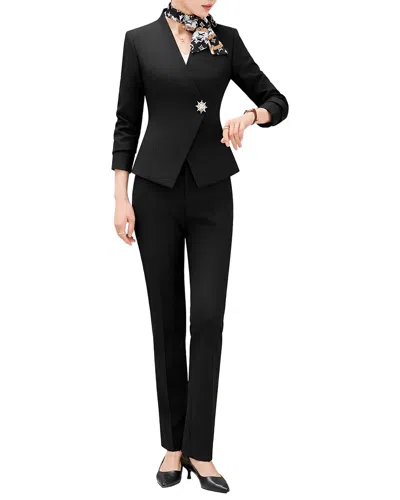 Olivia Taylor 2pc Jacket & Pant Set In Black