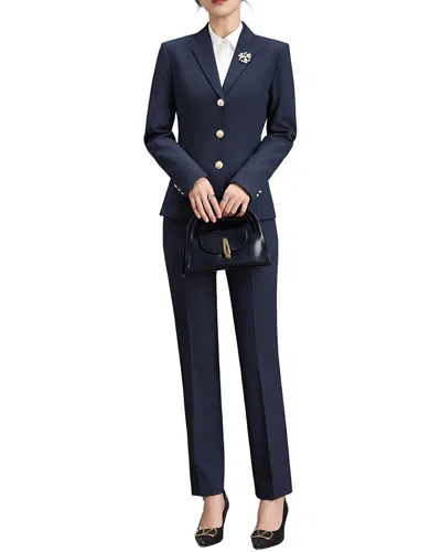Olivia Taylor 2pc Jacket & Pant Set In Blue