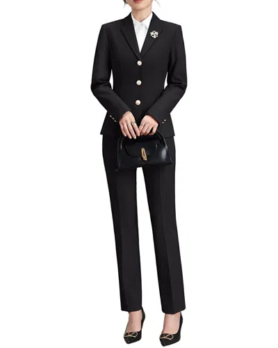 Olivia Taylor 2pc Jacket & Pant Set In Black