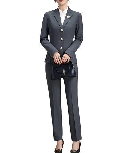 Olivia Taylor 2pc Jacket & Pant Set In Gray