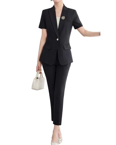 Olivia Taylor 2pc Jacket & Pant Set In Black