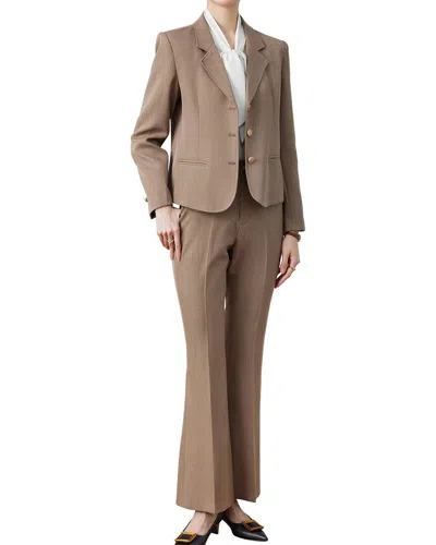 Olivia Taylor 2pc Jacket & Pant Set In Brown