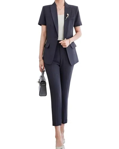 Olivia Taylor 2pc Jacket & Pant Set In Blue