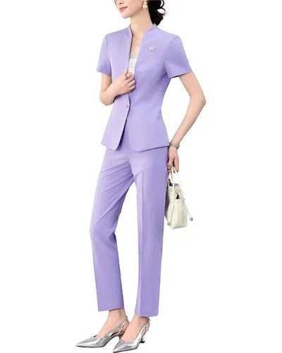 Olivia Taylor 2pc Jacket & Pant Set In Purple