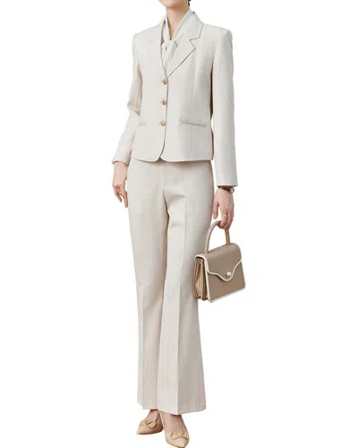 Olivia Taylor 2pc Jacket & Pant Set In White