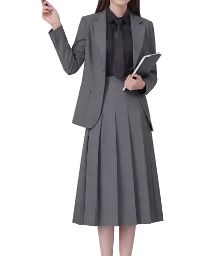 Olivia Taylor 3pc Jacket, Vest, & Pant Set In Gray