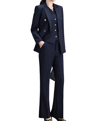Olivia Taylor 3pc Jacket, Vest, & Pant Set In Blue