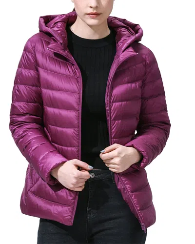 Olivia Taylor Medium Down Jacket In Dark Fuchsia
