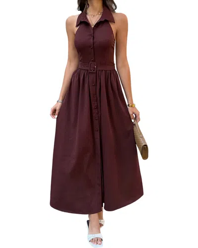 Olivia Taylor Shirt Maxi Dress In Brown