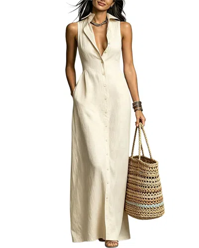 Olivia Taylor Sleeveless Shirt Dress In Neutral