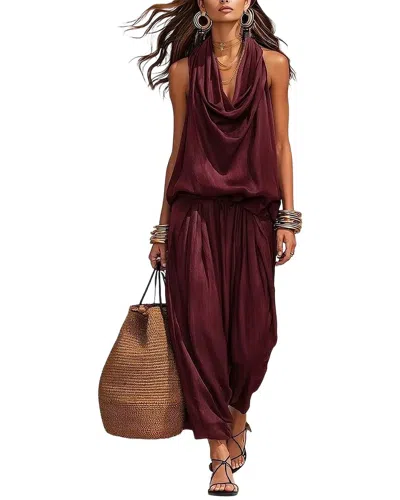 Olivia Taylor Top & Pant Set In Burgundy