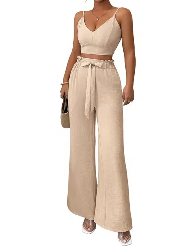 Olivia Taylor Top & Pant Set In Neutral