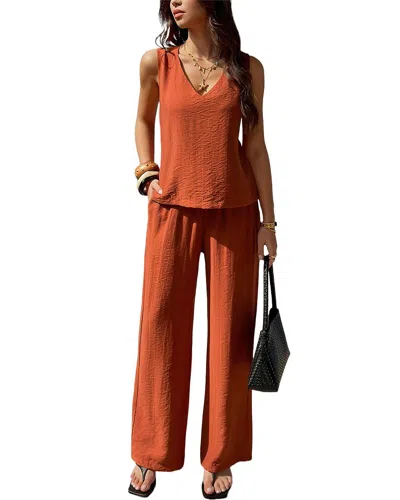 Olivia Taylor Top & Pant Set In Orange