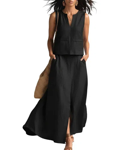 Olivia Taylor Top & Skirt Set In Black