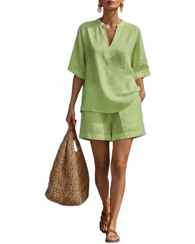Olivia Taylor T-shirt & Short Set In Green