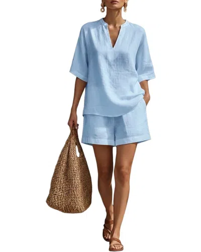 Olivia Taylor T-shirt & Short Set In Sky Blue