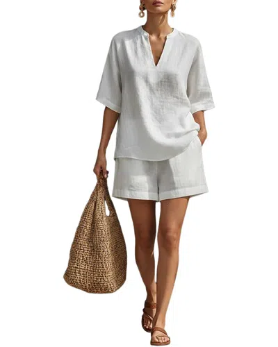 Olivia Taylor T-shirt & Short Set In White