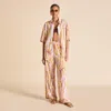 Olivia Von Halle Alabama Mira Pink Wave Pajamas