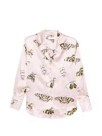 Olivia Von Halle Alba Elda Butterfly-print Pajamas In Multi