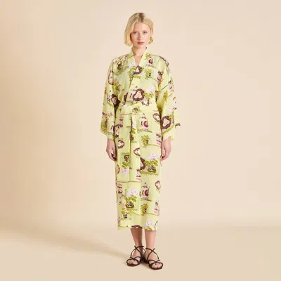 Olivia Von Halle Amaya Aulenti Green Plate Robe