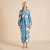 Olivia Von Halle Amaya Cordelia Blue Horse Robe In Blue