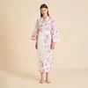 Olivia Von Halle Amaya Plume Pink Feather Robe In Pink