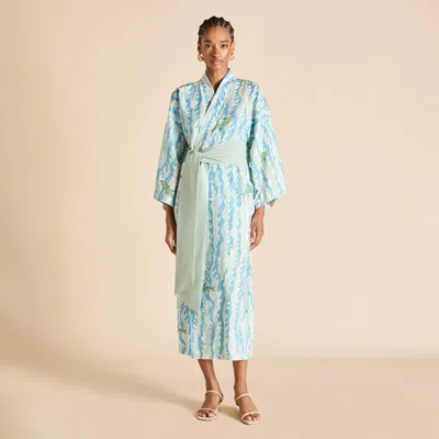 Olivia Von Halle Amaya Sirena Blue Wave Robe
