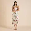 Olivia Von Halle Artemis Maugham Ivory Floral Slip Dress In Ivory
