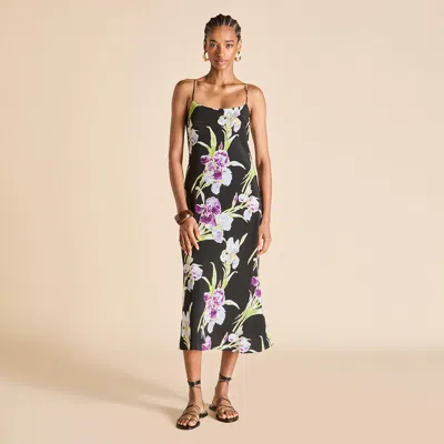 Olivia Von Halle Artemis Moonglade Black Floral Dress