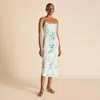 Olivia Von Halle Artemis Samphire Ivory Floral Dress In Silk-chiffon