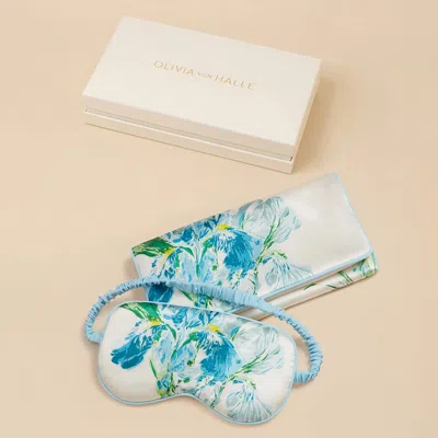 Olivia Von Halle Audrey Asterias Ivory Floral Eye Mask