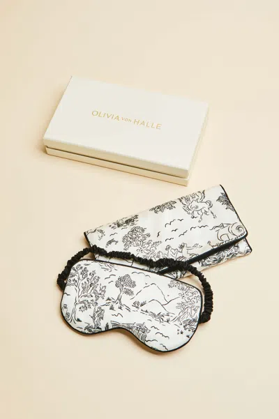 Audrey Rosalia Ivory Floral Eye Mask in Silk Satin