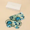 Olivia Von Halle Audrey Jardin Blue Floral Eye Mask In Blue