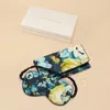 Olivia Von Halle Audrey Nocturne Blue Floral Eye Mask In Blue