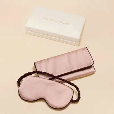 Olivia Von Halle Audrey Rose Pink Eye Mask In Orange
