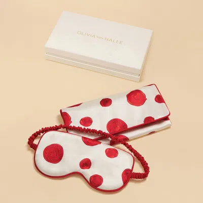 Olivia Von Halle Audrey Sonnet Ivory Wax Seal Eye Mask In White
