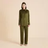Olivia Von Halle Bacall Ivy Green Pajamas In Green