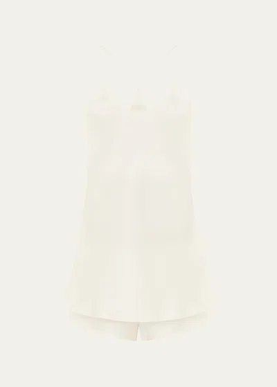 Olivia Von Halle Bella Racerback Cami Short Pajama Set In White